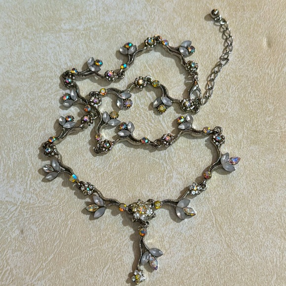 Silver and Aurora Borealis Liz Claiborne Bracelet and Necklace - Picture 6 of 8